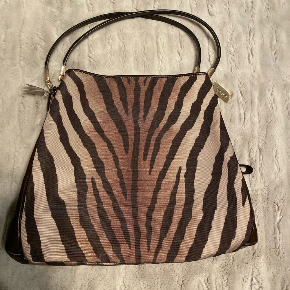 NWT Authentic Coach Madison Zebra Shoulder Bag